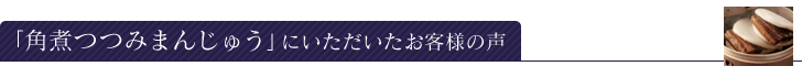 「角煮・角煮つつみまんじゅう・ぶたまん 」にいただいたお客様の声